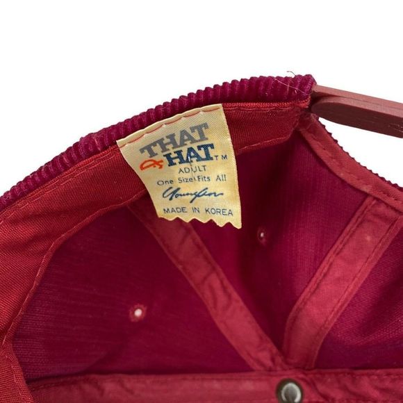 Vintage Central Washington University Hat Corduroy Red Snap Back Cap THAT HAT - Picture 6 of 6